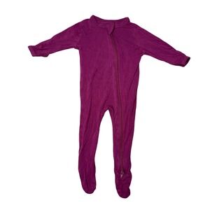 Kyte Baby Footie Pajamas 0-3m Magenta Excellent Bamboo Rayon Zip Romper